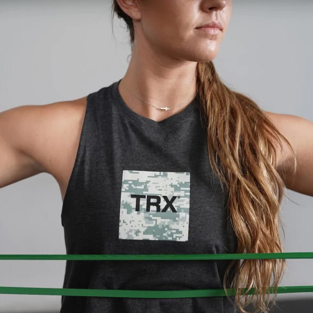 TRX WOMEN'S CAMO CROPPED TANK